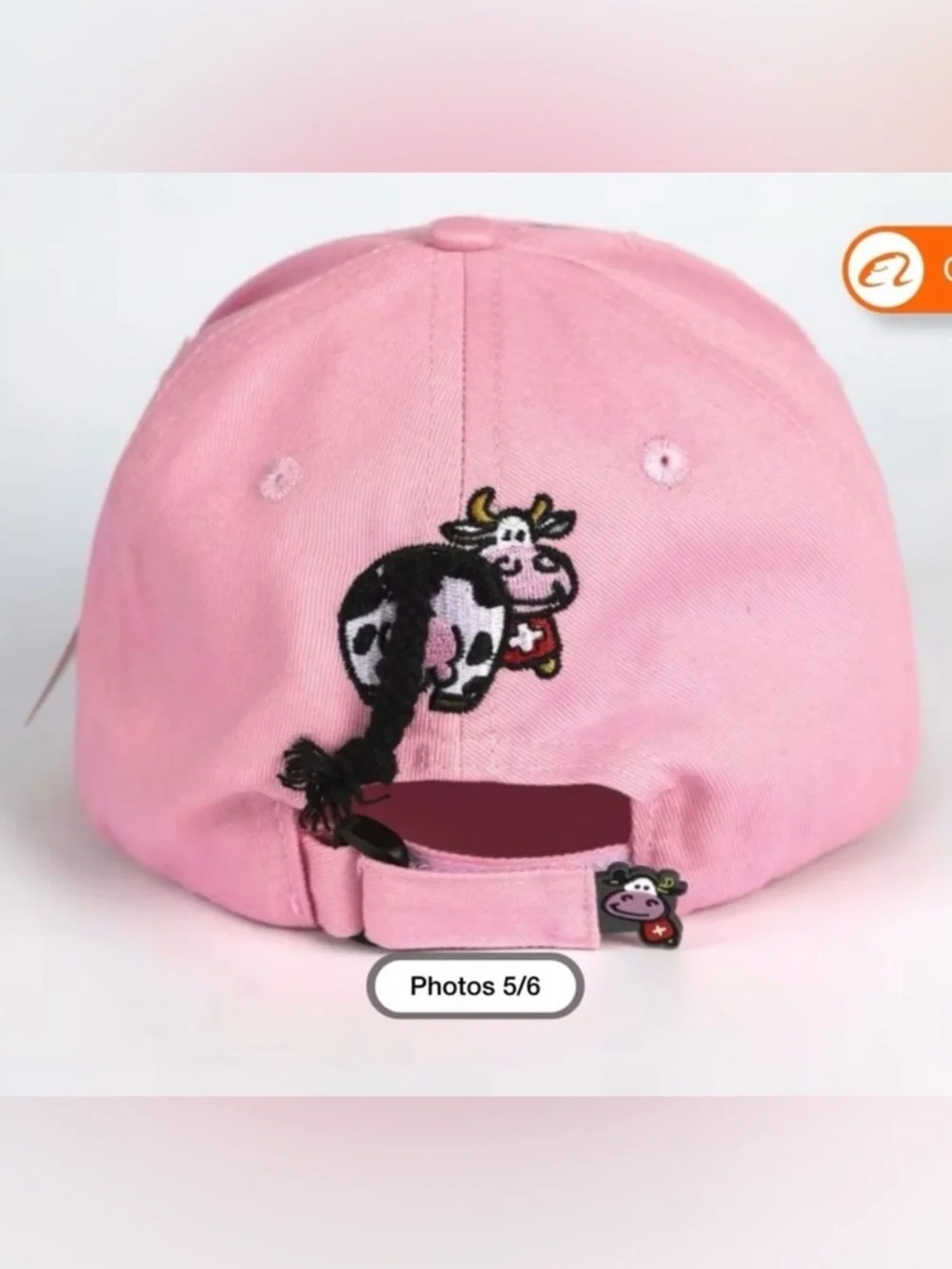 Swiss Made Pink Kids Cap with Cow Design New with Tags